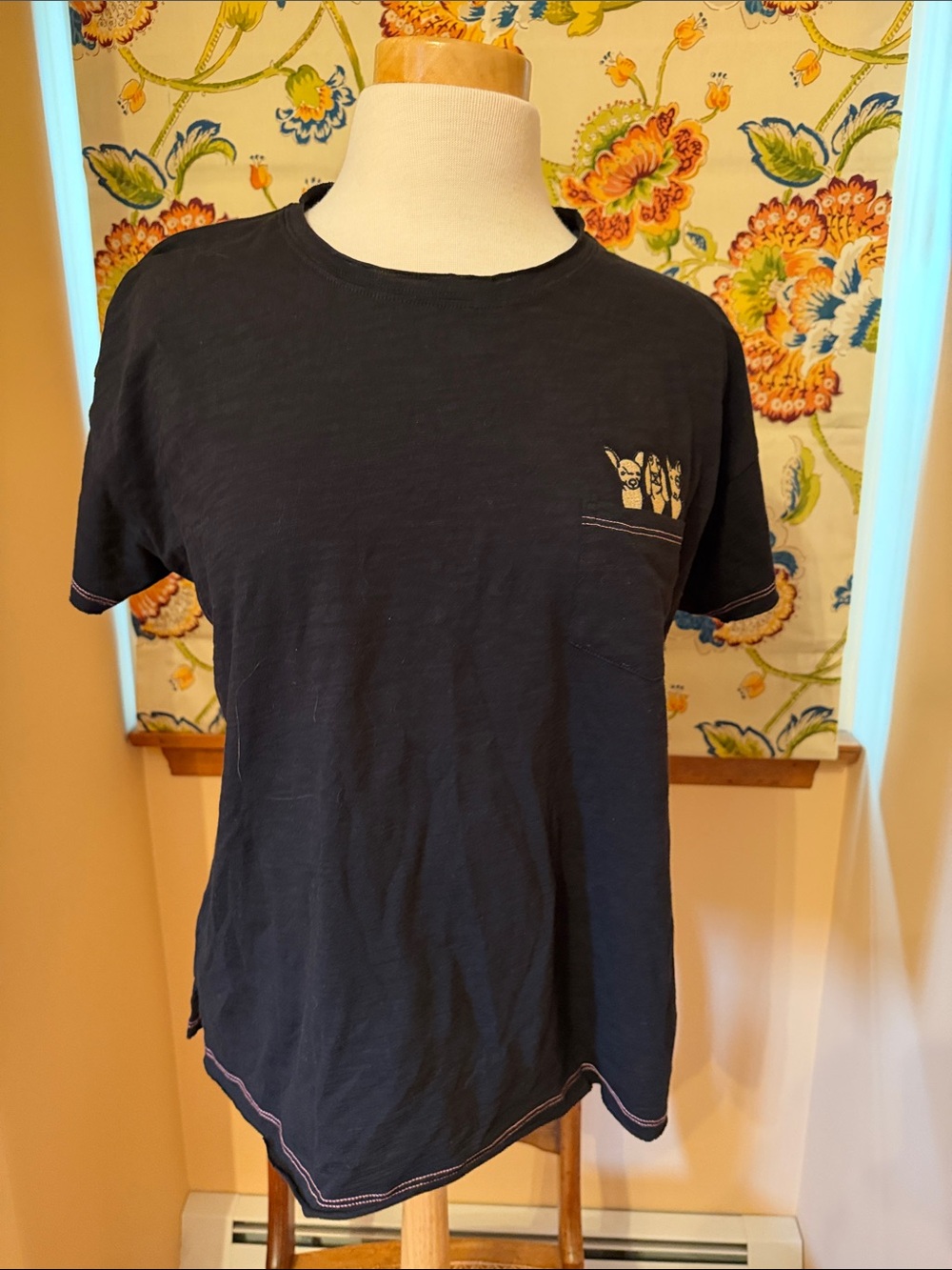 Lisa Todd Black Short-Sleeve Pocket Tee with Small Graphic